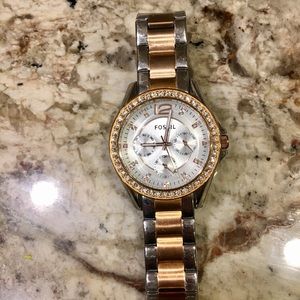 Watch, rose gold and silver